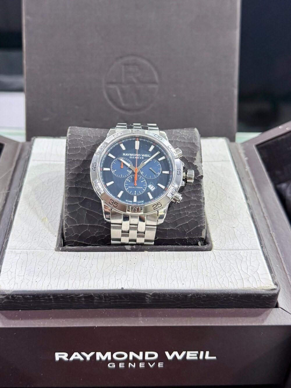 Raymond Weil Tango Chronograph 8560 Blue Dial Quartz Swiss Mens – photo 4