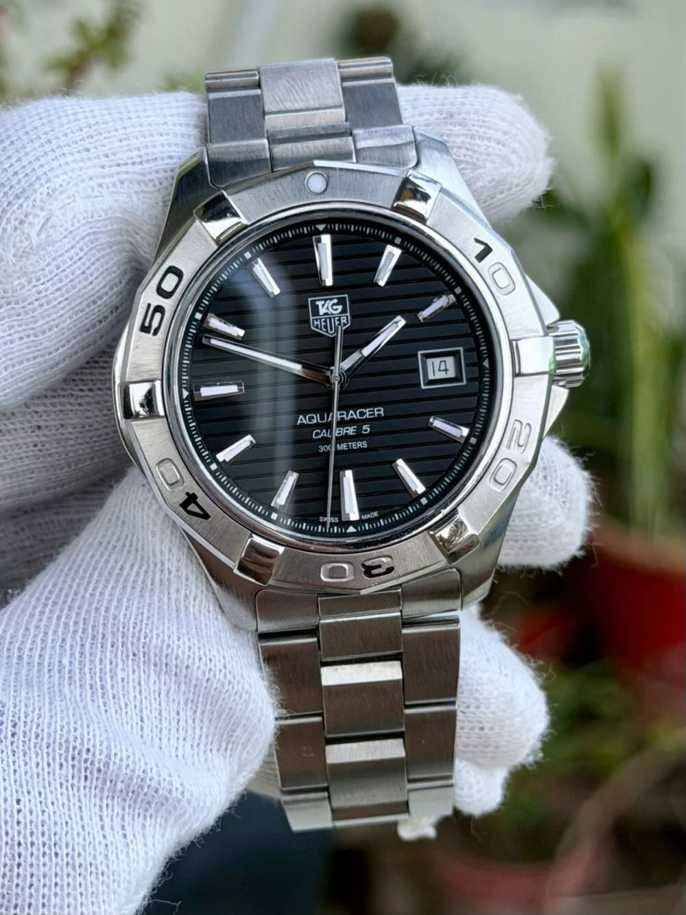 TAG Heuer Aquaracer Calibre 5 WAP2010 Black Dial 41mm Automatic Swiss Mens