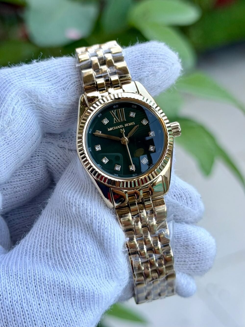 Michael Kors Lexington MK4842 Green Dial Two-Tone 26mm Quartz Ladies