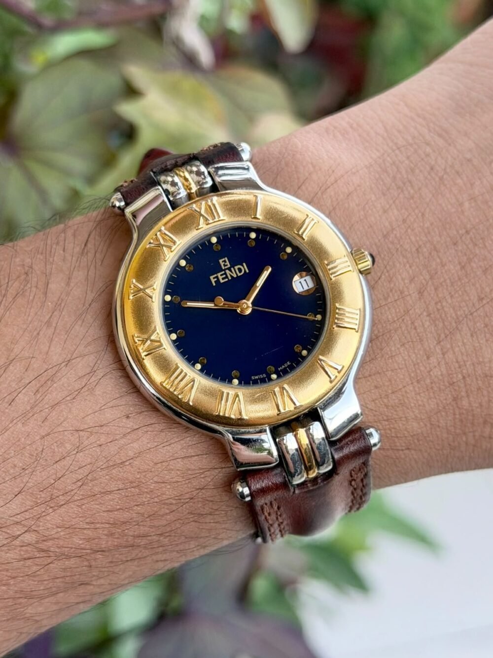 FENDI Orologi 9000G Blue Dial Two-Tone 36mm Vintage Quartz Swiss Mens – photo 2