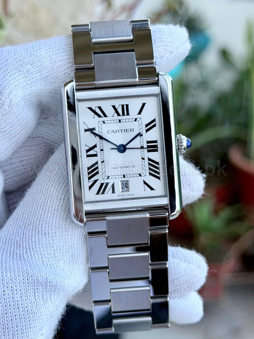 CARTIER Tank Solo XL 3800 W5200028 Silver Dial Steel Bracelet Automatic Swiss Mens