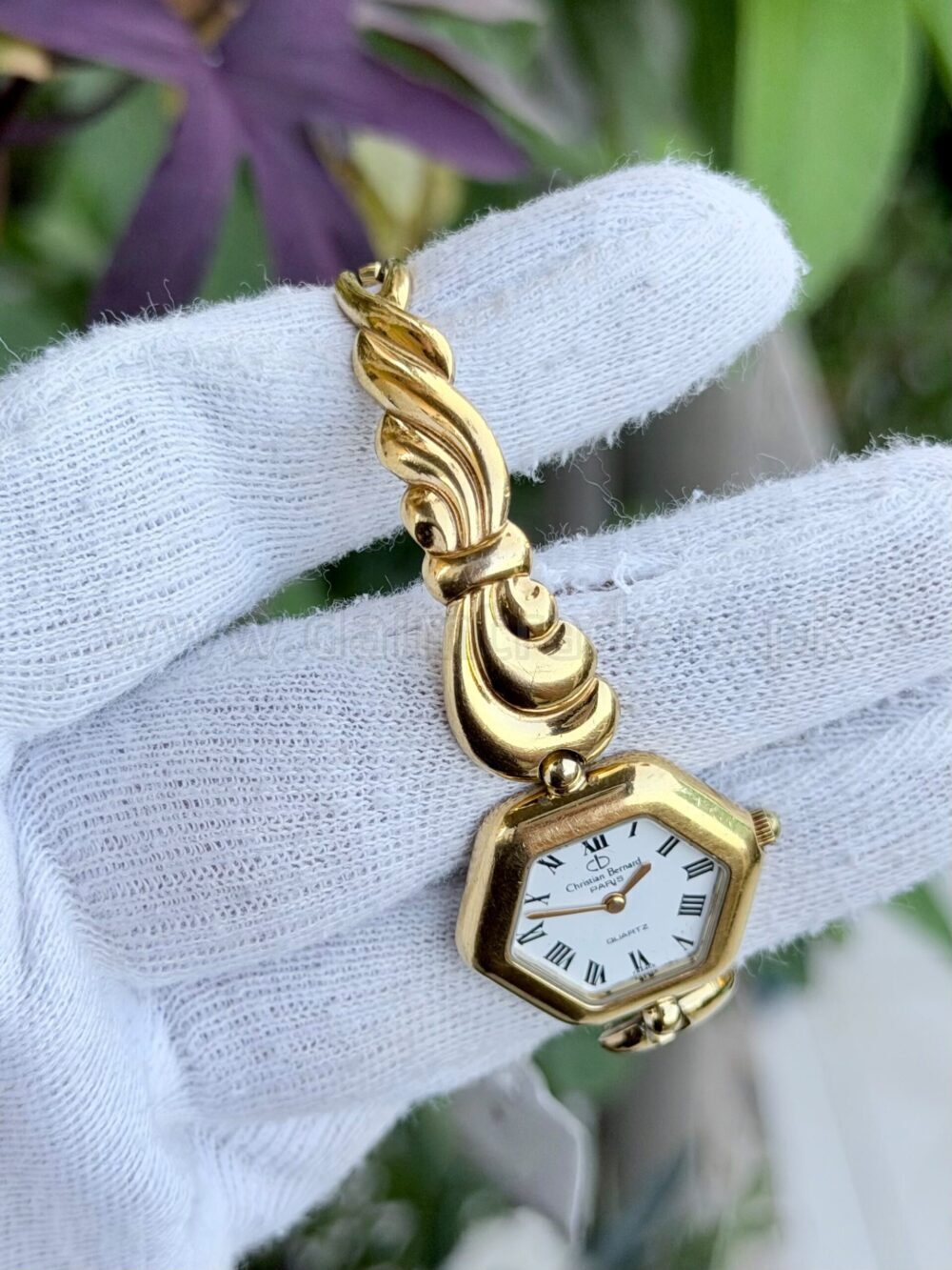 Christian Bernhard Christian Bernard Paris Hexagonal Gold Plated Quartz France Ladies – photo 3