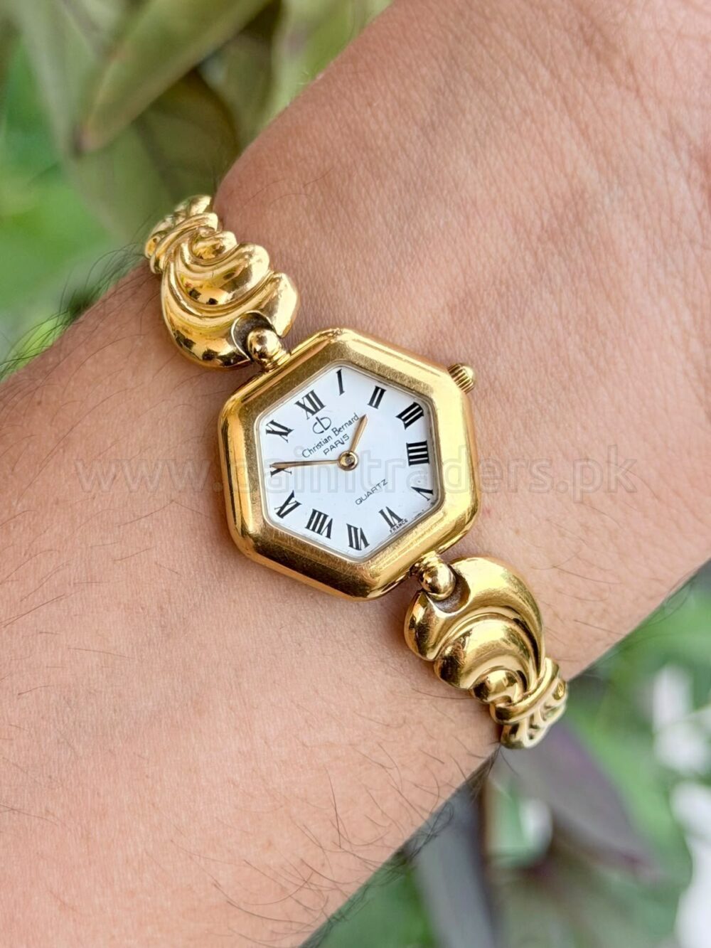 Christian Bernhard Christian Bernard Paris Hexagonal Gold Plated Quartz France Ladies – photo 2