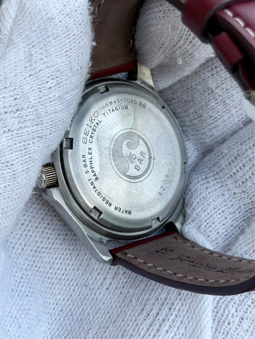 SEIKO Kinetic SQ50 Titanium SKJ019 White Dial Day-Date 36mm Japan Mens – photo 3