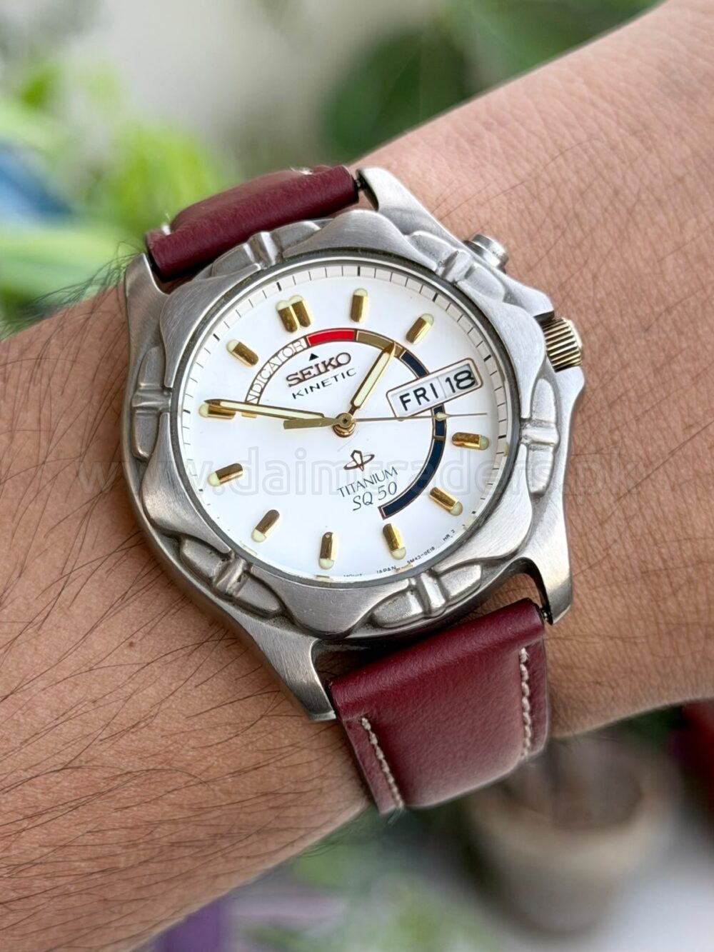 SEIKO Kinetic SQ50 Titanium SKJ019 White Dial Day-Date 36mm Japan Mens – photo 2