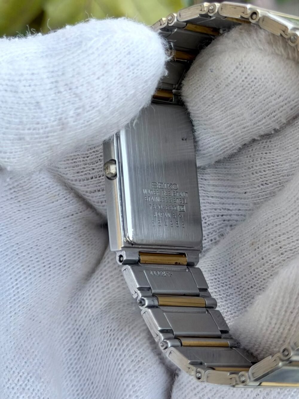SEIKO ARC 7320-6360 White Roman Dial Two-Tone Tank Quartz Japan Mens – photo 4
