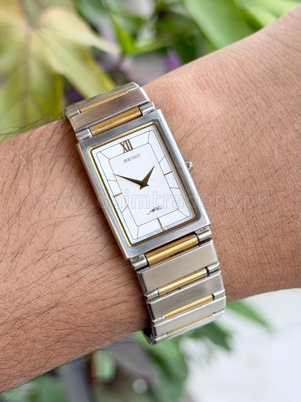 SEIKO ARC 7320-6360 White Roman Dial Two-Tone Tank Quartz Japan Mens – photo 2