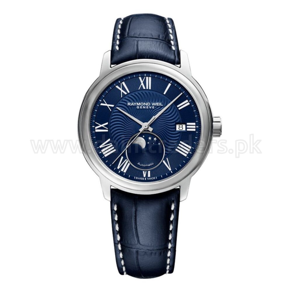 Raymond Weil Maestro Moonphase 2239 Blue Dial 39.5mm Automatic Swiss Mens