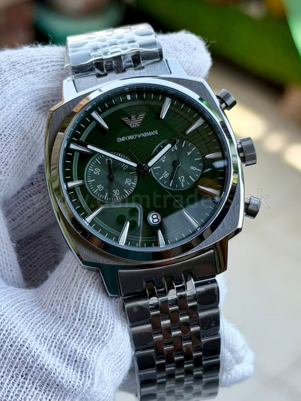 Emporio Armani Ruggero Chronograph AR11689 Green Dial Steel 40mm Quartz Mens