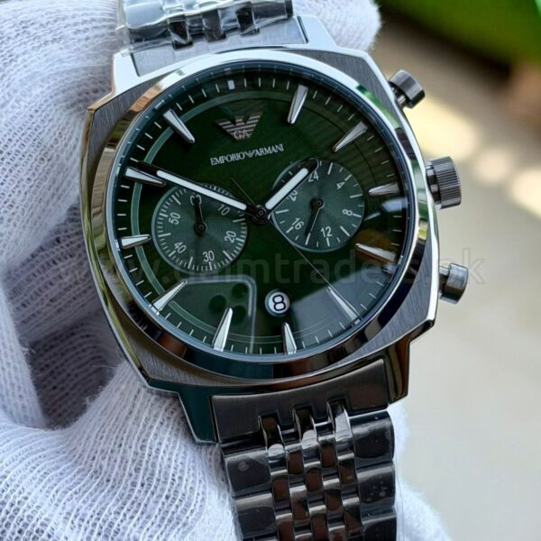 Emporio Armani Ruggero Chronograph AR11689 Green Dial Steel 40mm Quartz Mens