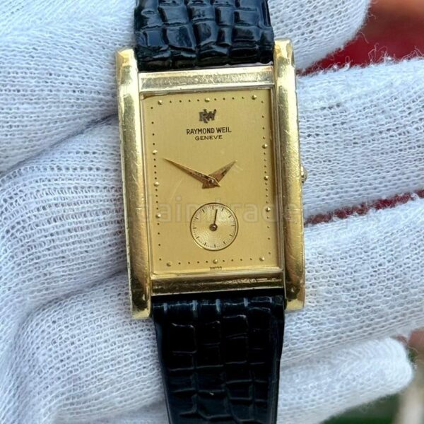 Raymond Weil Tank 9816-2 Champagne Dial Small Seconds Gold Plated 32x38mm Quartz Swiss Mens
