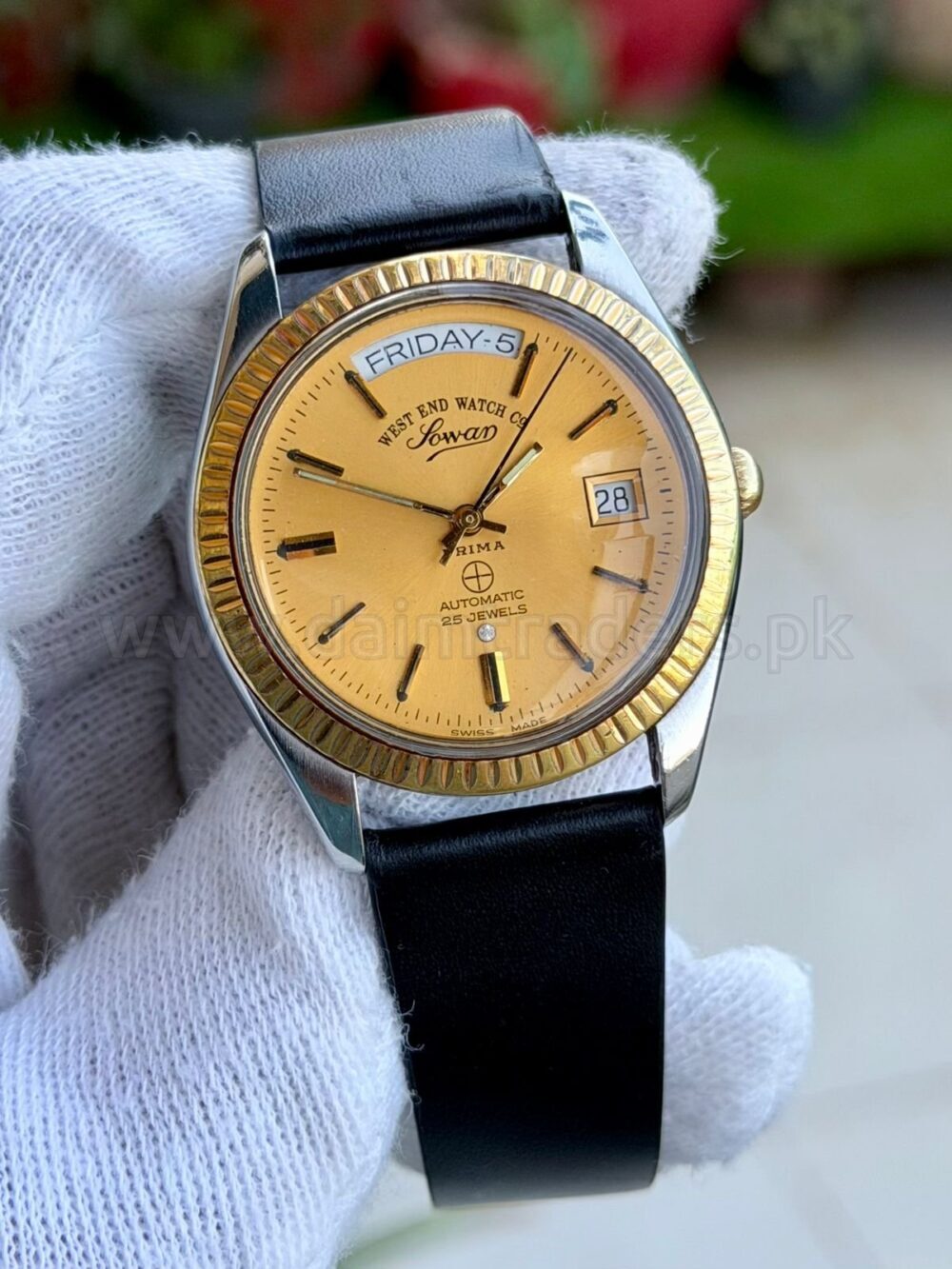 West End Watch Co Sowar K4028 Gold Dial Day-Date 38mm Automatic Swiss Mens