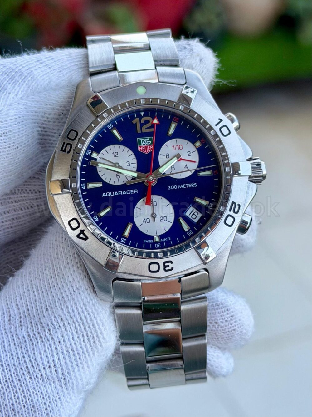 TAG Heuer Aquaracer Chronograph CAF1112 Blue Dial Quartz Swiss Mens
