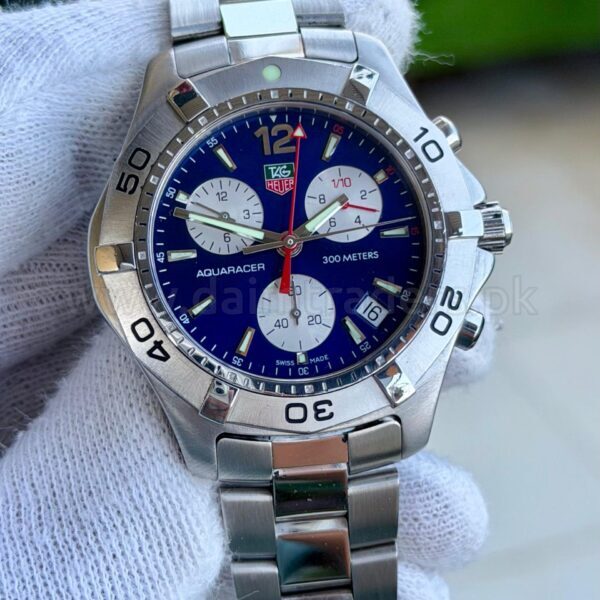 TAG Heuer Aquaracer Chronograph CAF1112 Blue Dial Quartz Swiss Mens