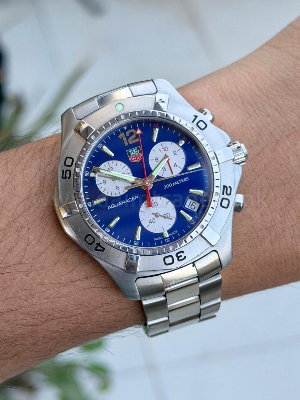 TAG Heuer Aquaracer Chronograph CAF1112 Blue Dial Quartz Swiss Mens – photo 2