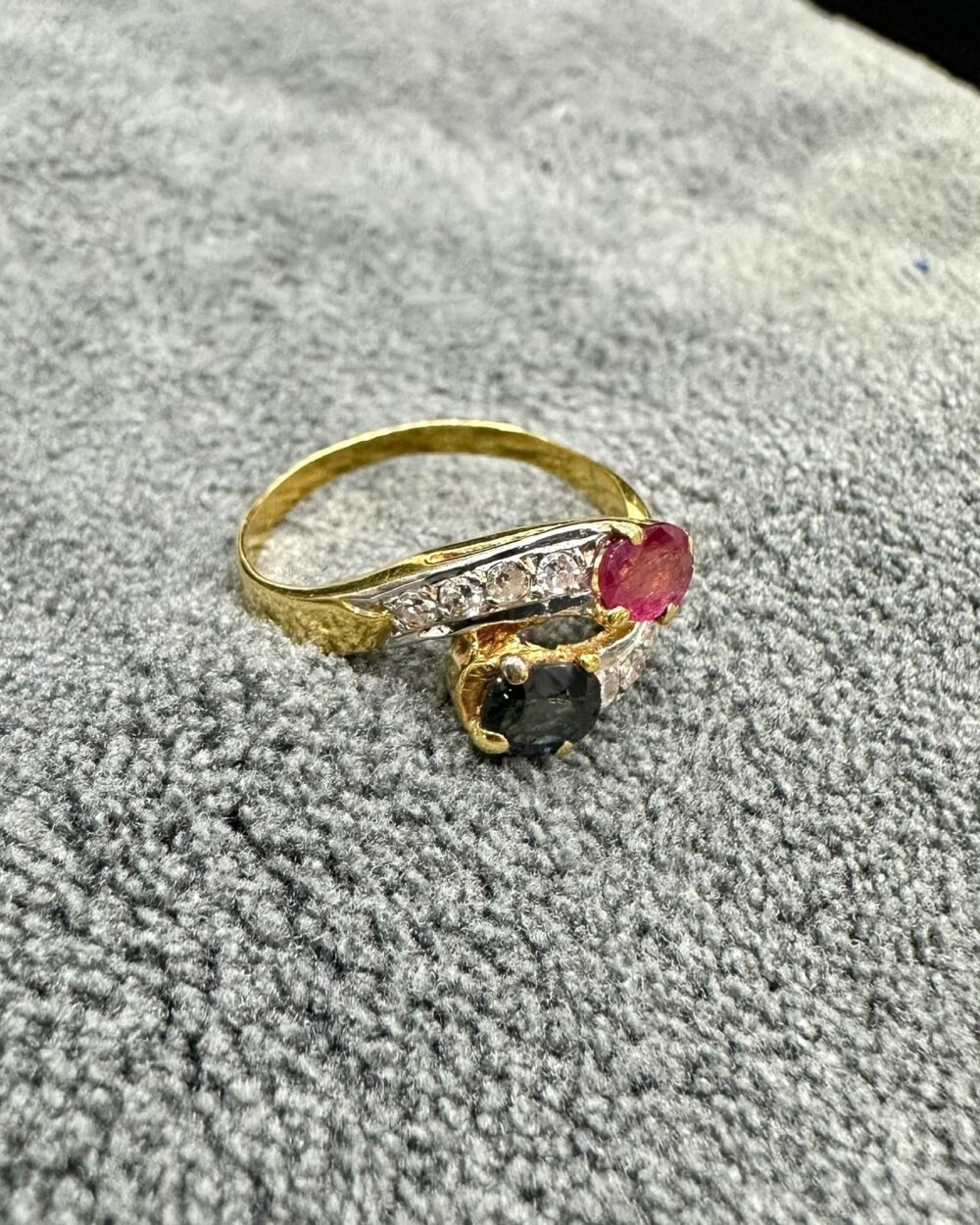 GOLD18k Ring 💍 Dubai Preloved Ruby 0.5 Sapphire – photo 3
