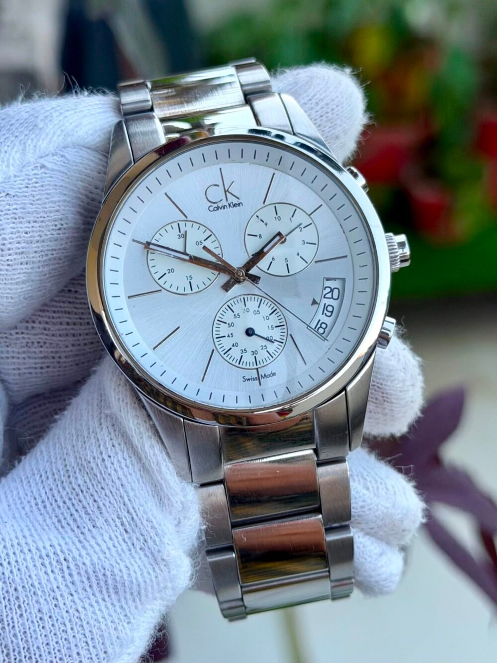 Calvin Klein Bold Chronograph K2247120 Silver Dial Steel 41mm Quartz Swiss Mens