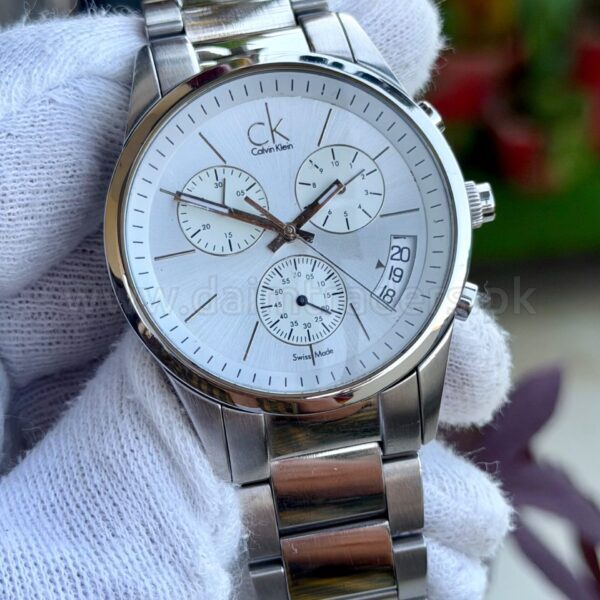 Calvin Klein Bold Chronograph K2247120 Silver Dial Steel 41mm Quartz Swiss Mens