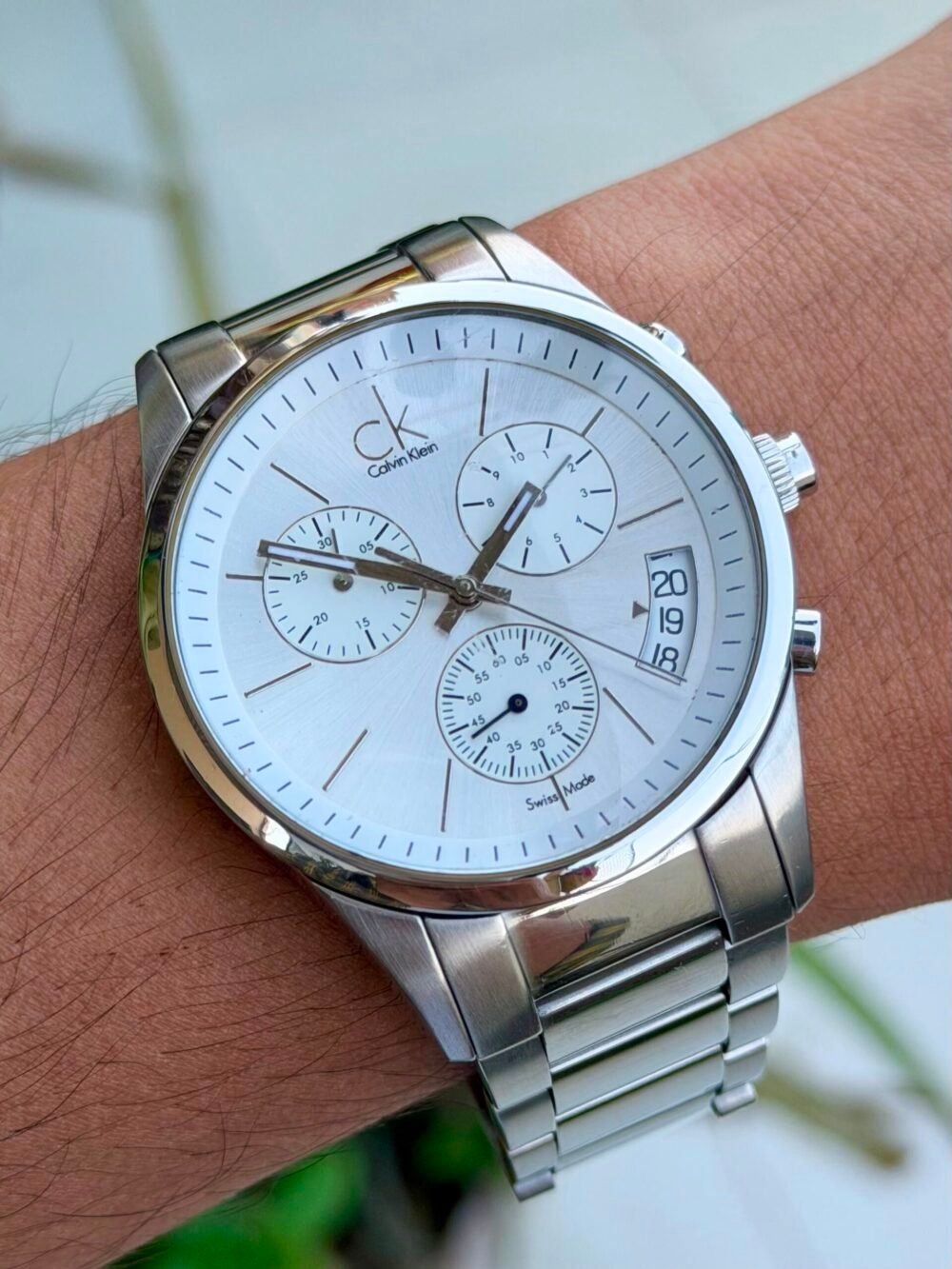 Calvin Klein Bold Chronograph K2247120 Silver Dial Steel 41mm Quartz Swiss Mens – photo 2
