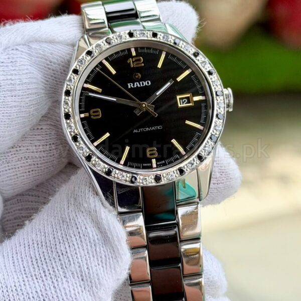 RADO HyperChrome R32109162 Black Dial 39mm Aftermarket Diamond Bezel Automatic Swiss Mens