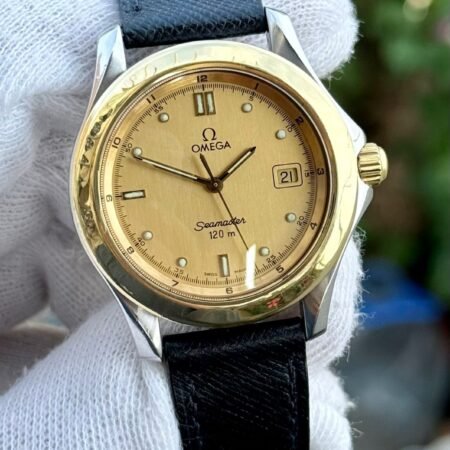 OMEGA Seamaster 120 18k Gold Bezel Quartz 2411.10 Swiss Mens