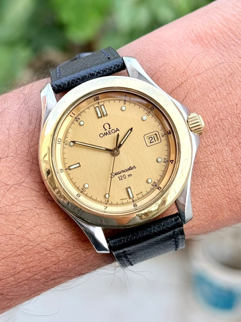 OMEGA Seamaster 120 18k Gold Bezel Quartz 2411.10 Swiss Mens – photo 4