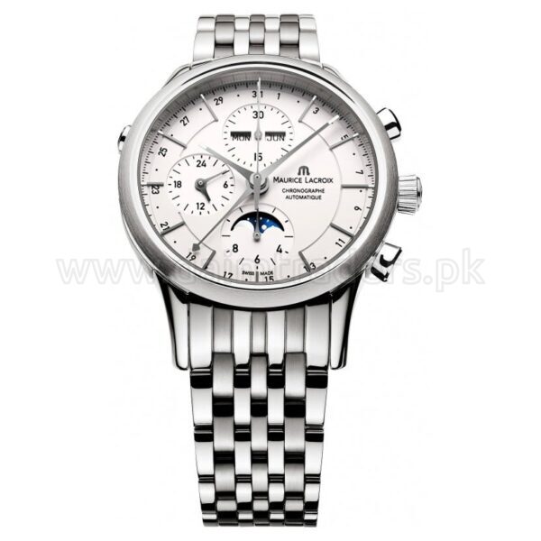 Maurice Lacroix Les Classiques Chronograph Moonphase LC6078-SS002-13E Silver Dial 41mm Automatic Swiss Mens