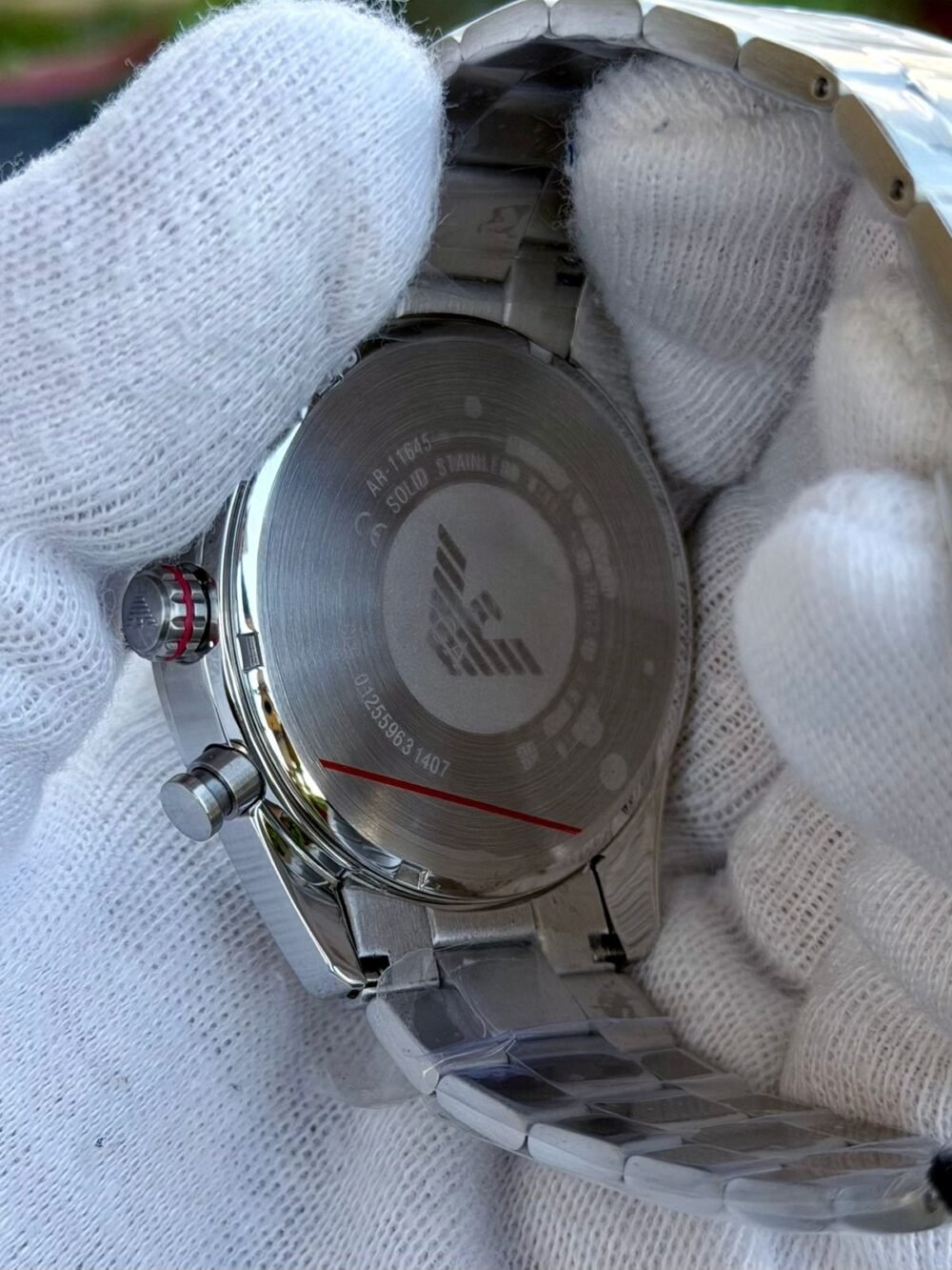 Emporio Armani Racer Chronograph AR11645 White Burgundy Dial Steel 42mm Quartz Mens – photo 2