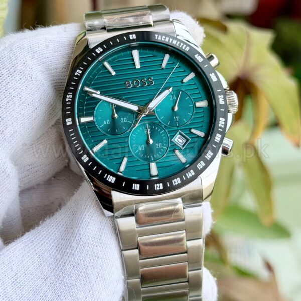 Hugo Boss Strike Chronograph 1514241 Teal Dial Steel 41mm Quartz Mens