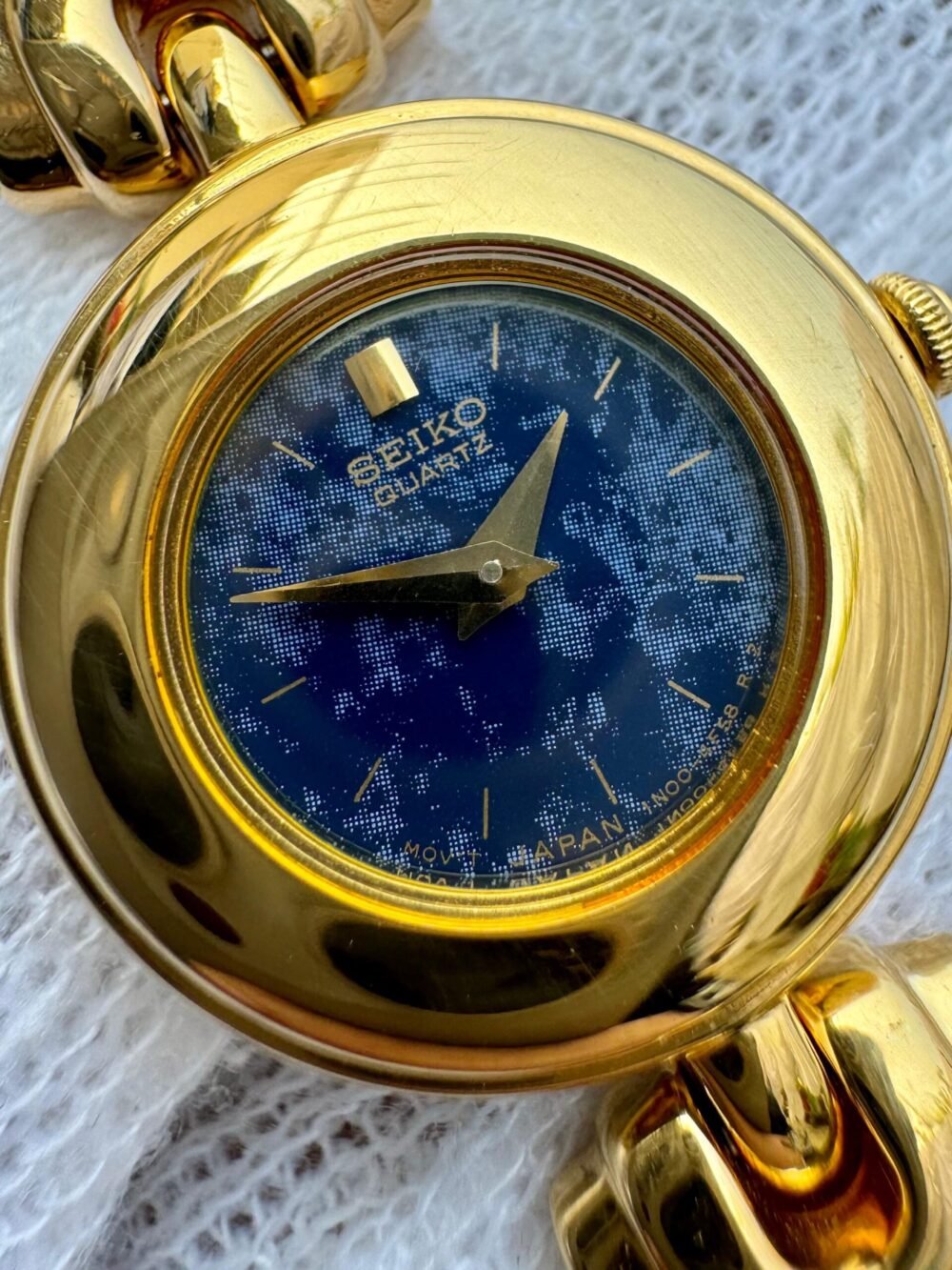 SEIKO SXJM74 Blue Dial Gold Plated Bracelet 26mm Vintage Quartz Japan Ladies – photo 3