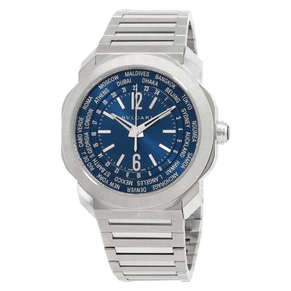 BULGARI Octo Roma Worldtimer 103481 Blue Dial 41mm Automatic Swiss Mens