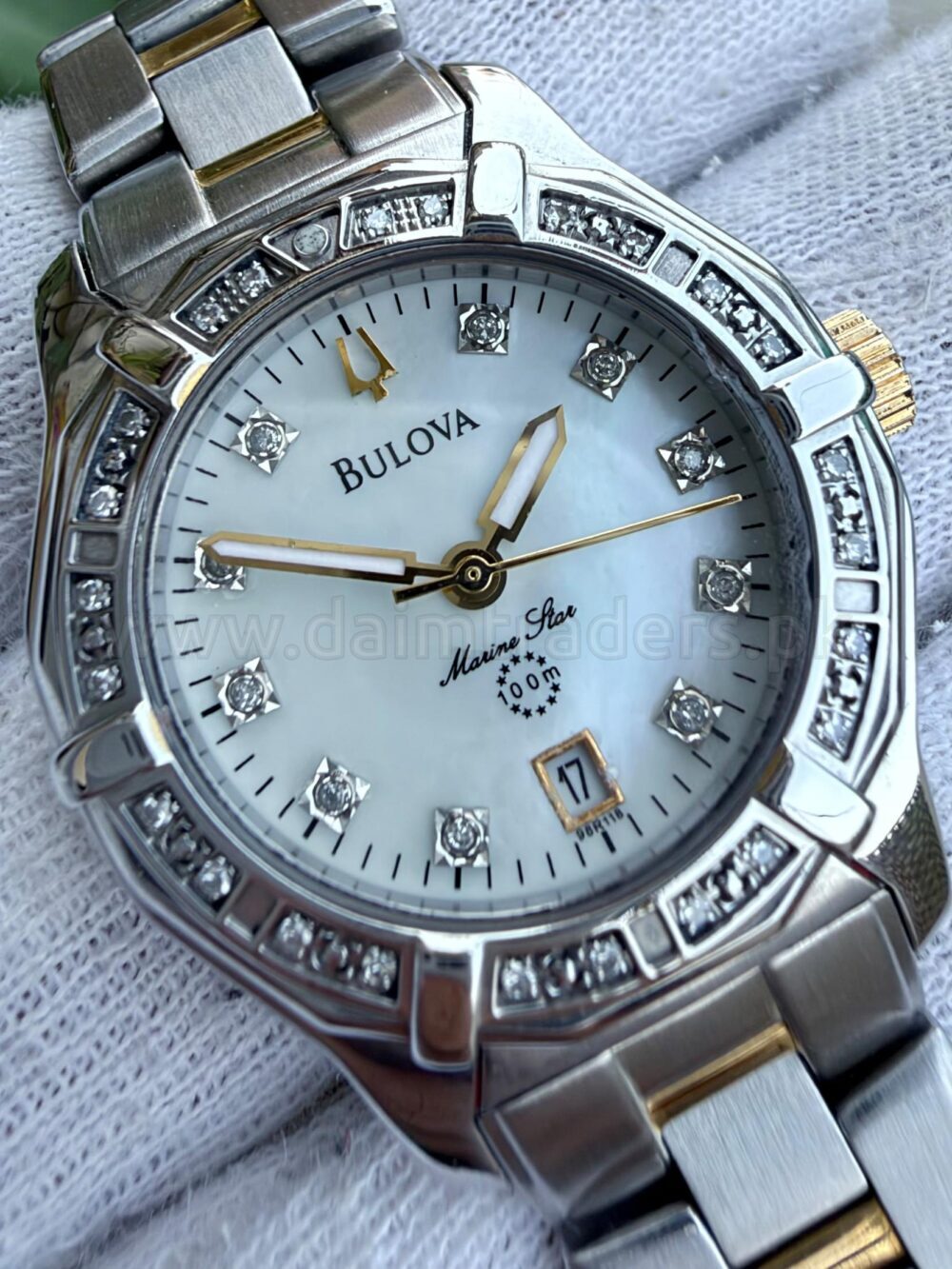 BULOVA Marine Star Diamond 98R118 Mother of Pearl Dial Two-Tone Quartz Ladies – photo 2