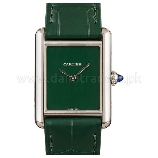 CARTIER Tank Must WSTA0056 Green Dial Quartz Swiss Unisex