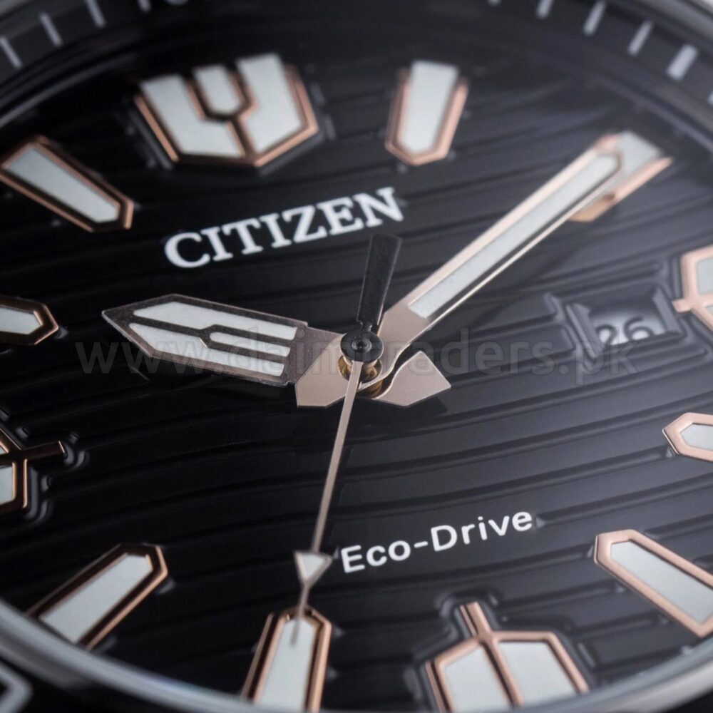 CITIZEN Eco-Drive AW1524-84E Black Dial Two-Tone Rose Gold 45mm Solar Japan Mens – photo 2