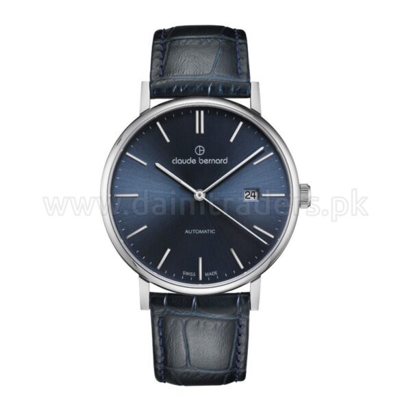 Claude Bernard Slim Line Automatic 80102 3 BUIN Blue Dial Swiss Mens