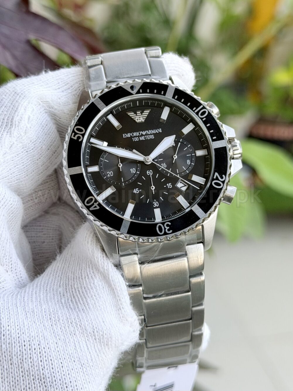 Emporio Armani Diver Chronograph AR11360 Black Dial Steel 43mm Quartz Mens