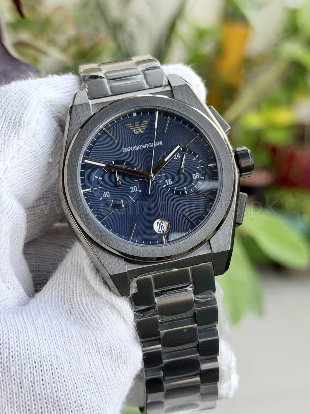 Emporio Armani Federico Chronograph AR11561 Blue Dial Gunmetal Steel Quartz Mens