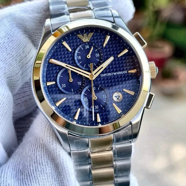 Emporio Armani Paolo Chronograph Quartz AR11579 Blue Dial Italy Mens