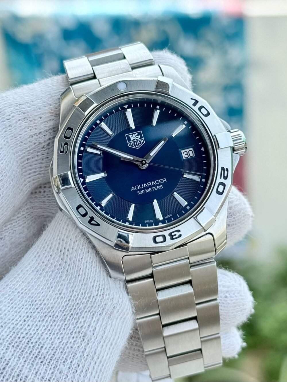 TAG Heuer Aquaracer WAP1112 Blue Dial Quartz Swiss Mens