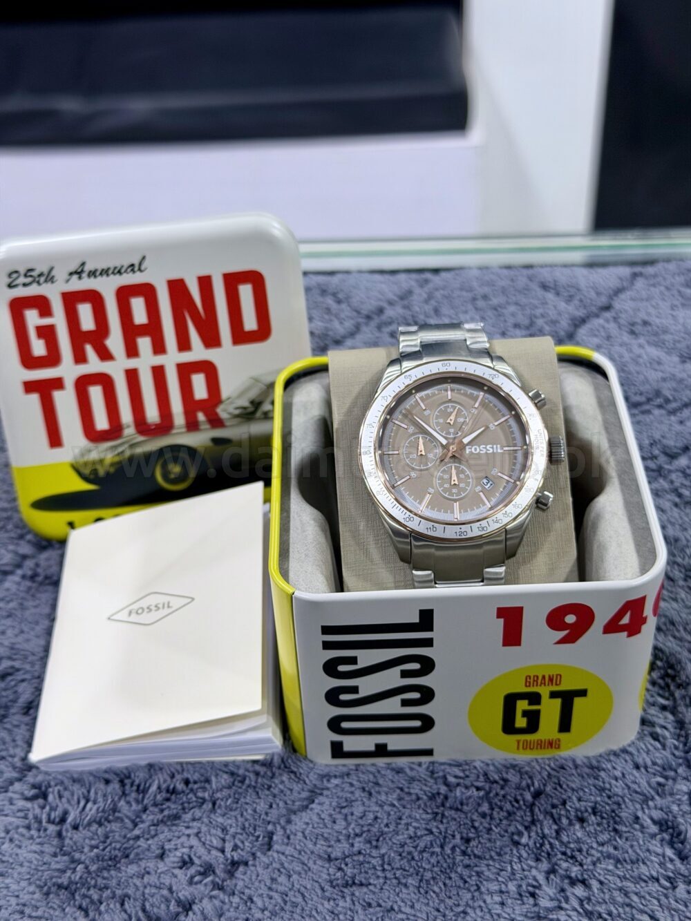 Fossil Chronograph BQ2066 Grey Dial Rose Gold Accents Tachymeter Steel Quartz Mens – photo 2