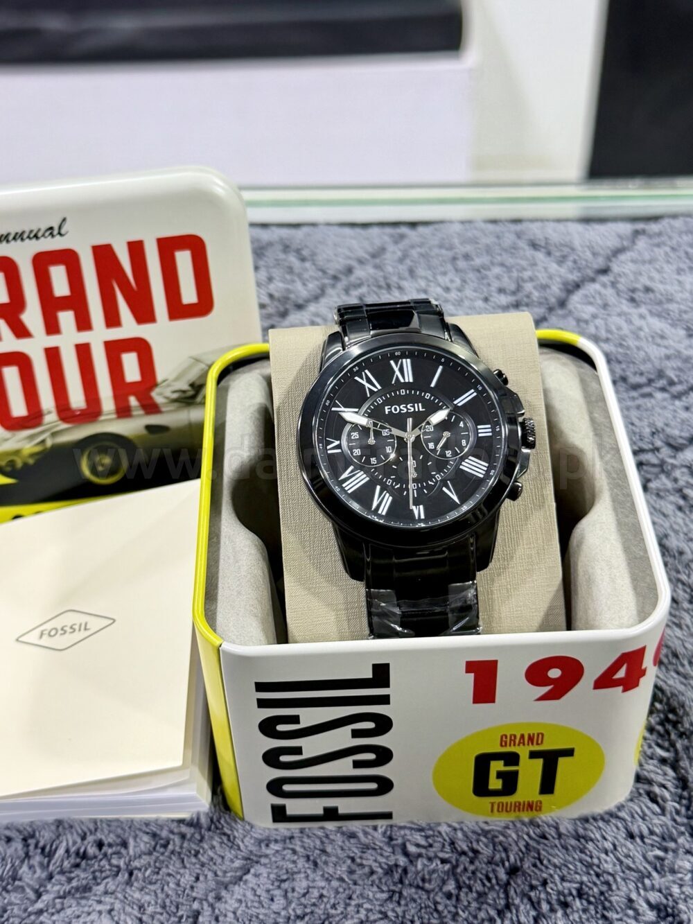 Fossil Grant Chronograph FS4832 Black Dial Black Steel 44mm Quartz Mens – photo 2