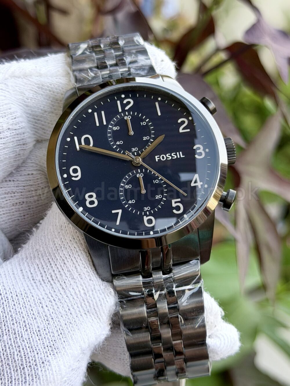 Fossil Townsman Chronograph FS4894 Dark Blue Dial Smoke Steel 44mm Quartz Mens