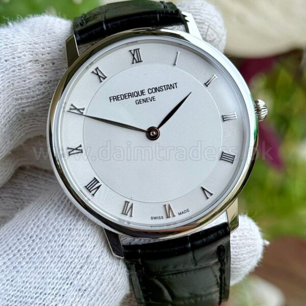 FREDERIQUE CONSTANT Slimline FC-200RS5S36 Silver Roman Dial Steel Quartz Swiss Mens