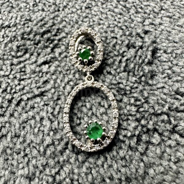 Gold18 Emerald Diamond Pendant