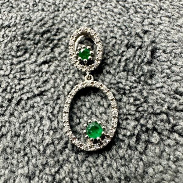 Gold18 Emerald Diamond Pendant