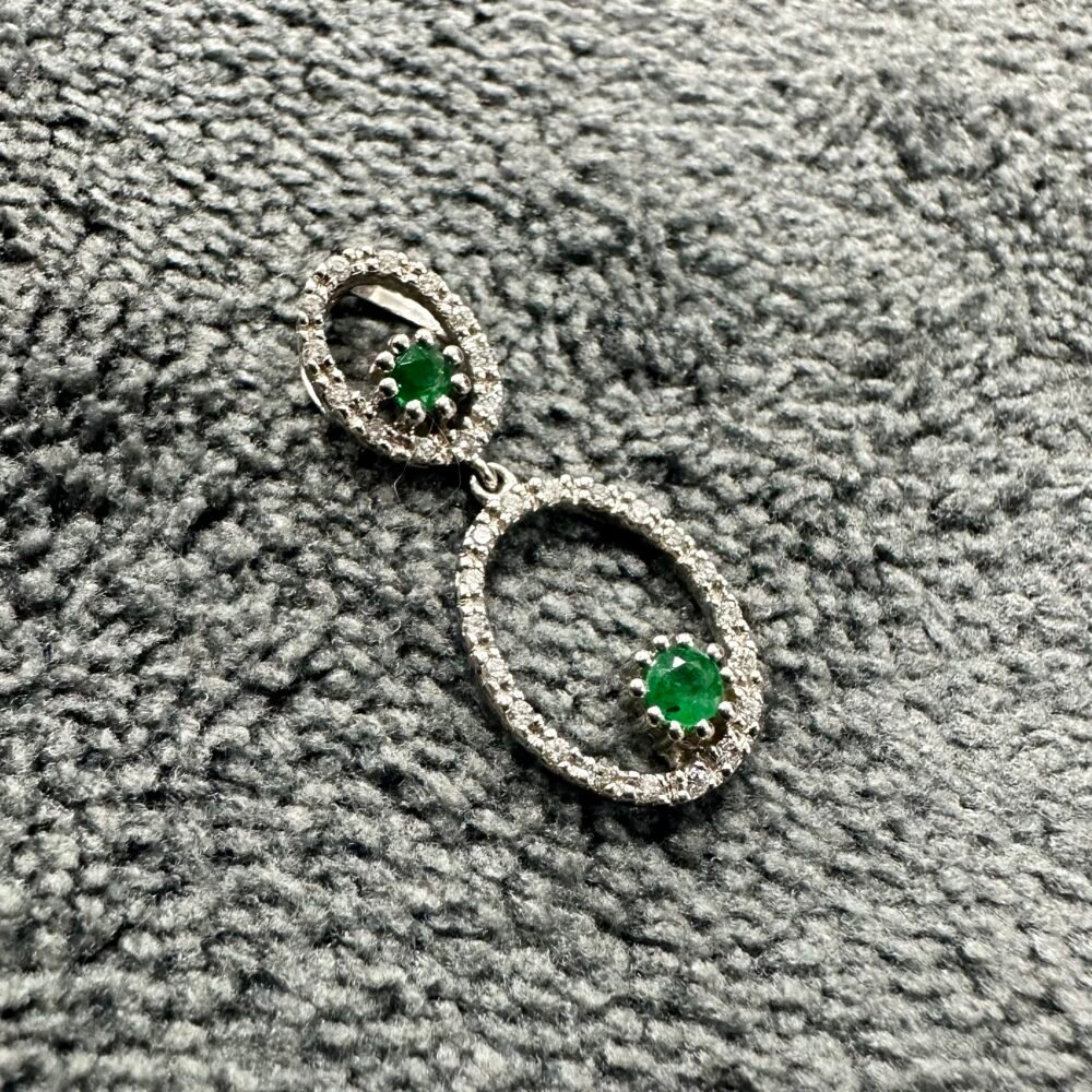 Gold18 Emerald Diamond Pendant – photo 2