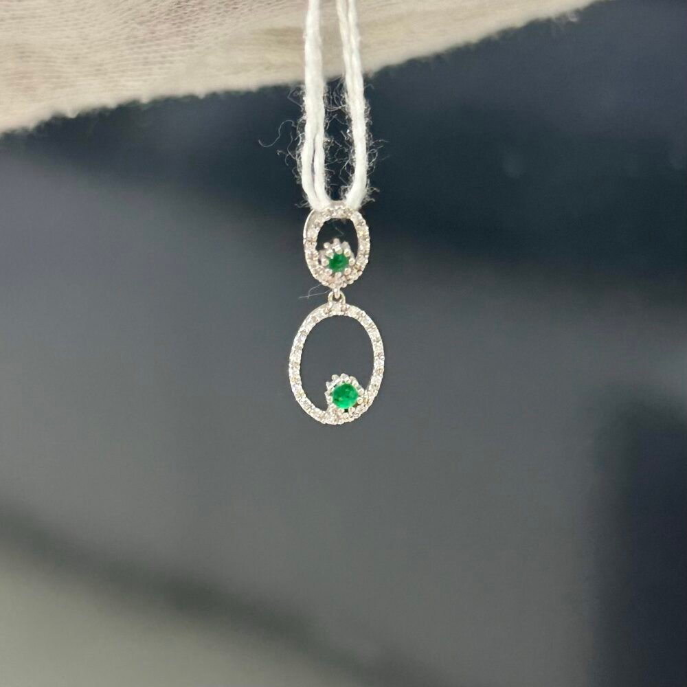 Gold18 Emerald Diamond Pendant – photo 4