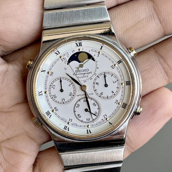 SEIKO Japan Quartz Moonphase Chronograph RARE 7A48-7000