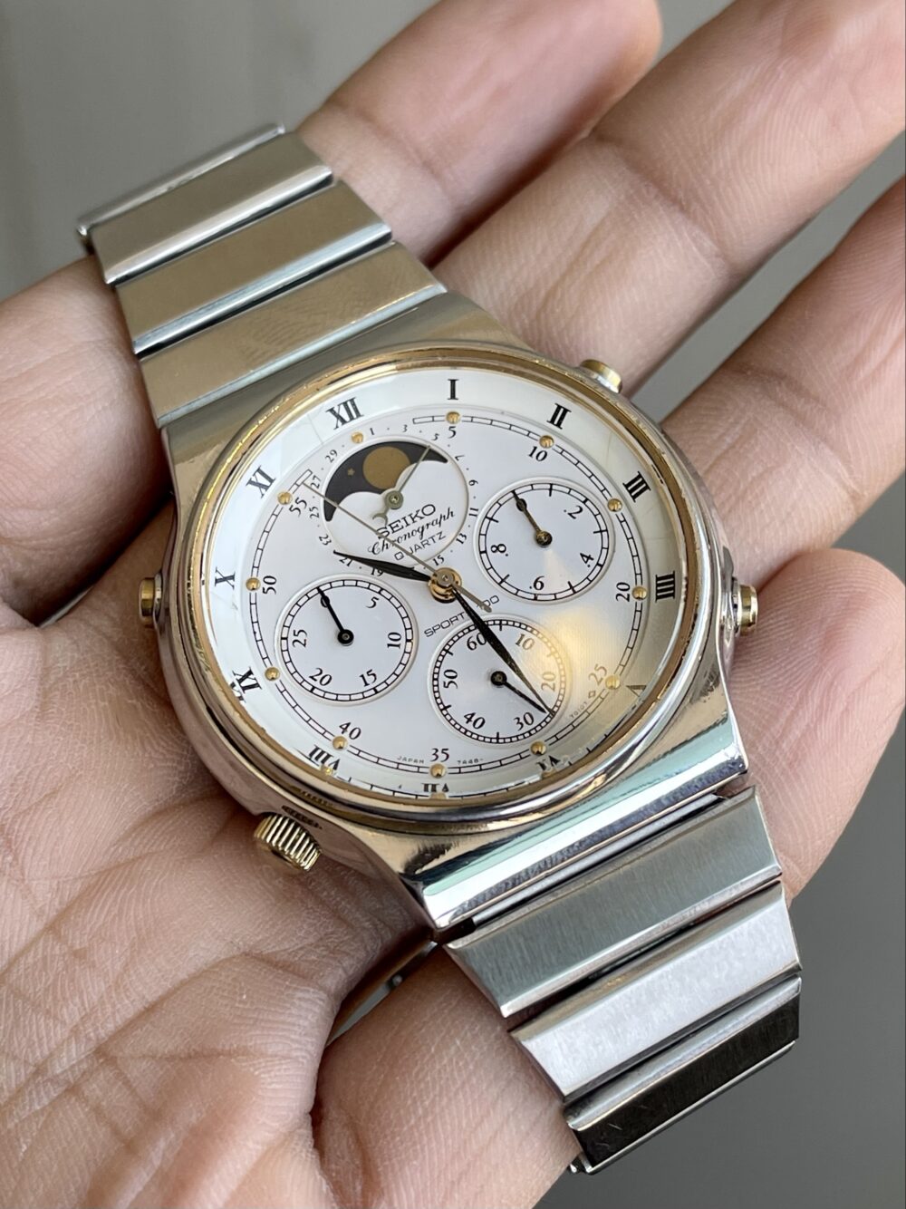 SEIKO Japan Quartz Moonphase Chronograph RARE 7A48-7000 – photo 5