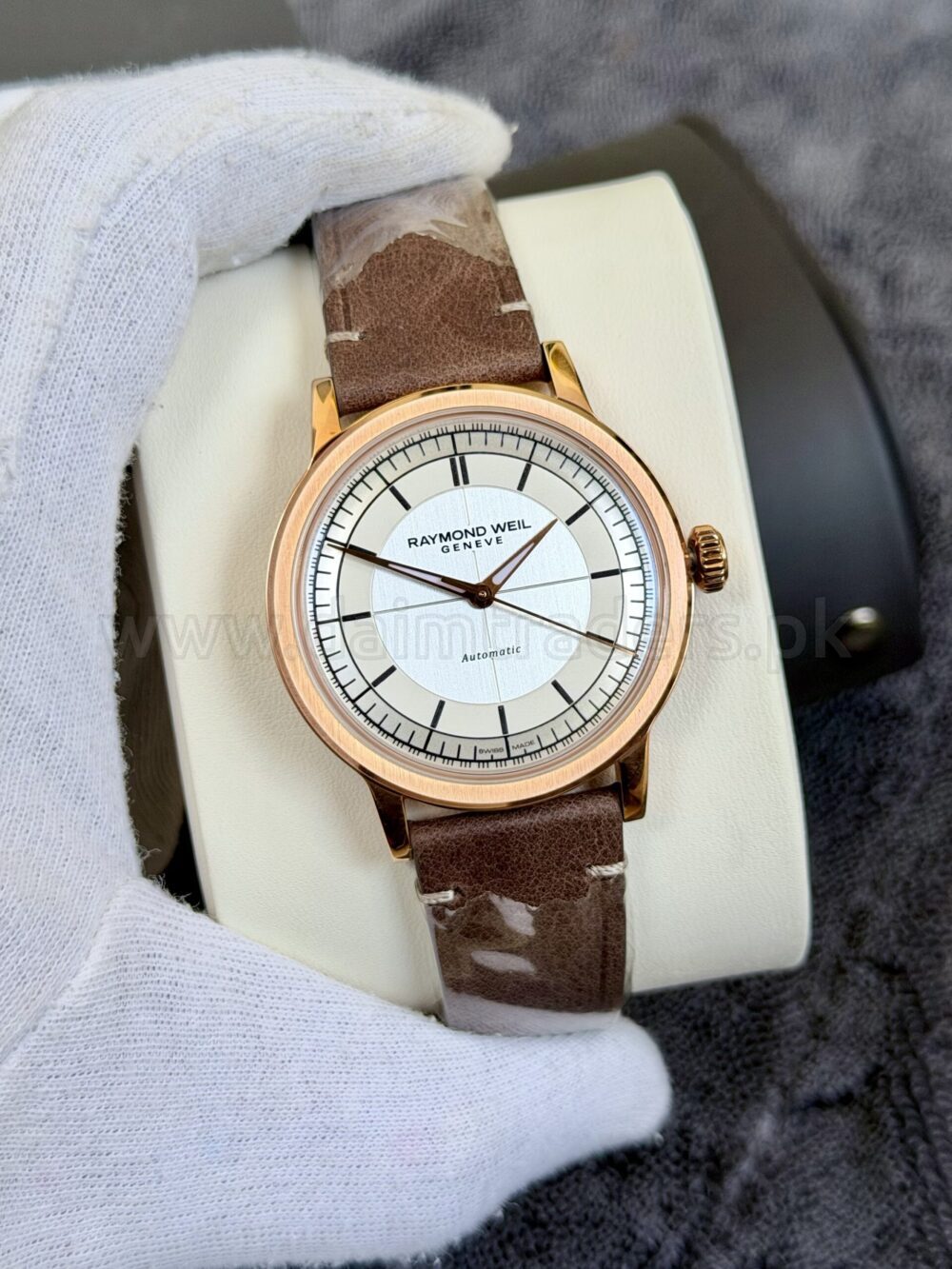 Raymond Weil Millesime 2925-PC5-65001 Silver Dial Rose Gold PVD 39.5mm Automatic Swiss Mens